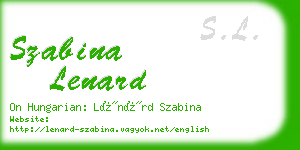 szabina lenard business card